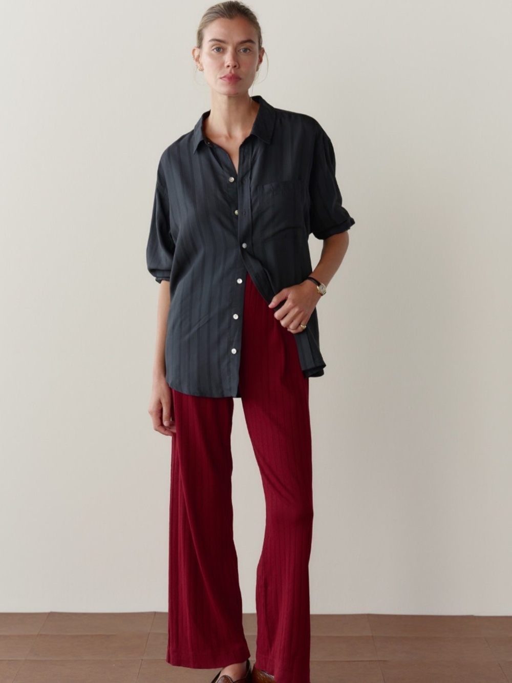 DONNI The Pointelle Simple Crop Pant